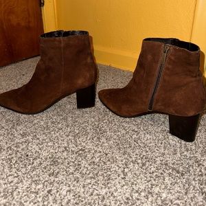 Aquatalia Chestnut Suede Ankle Bootie